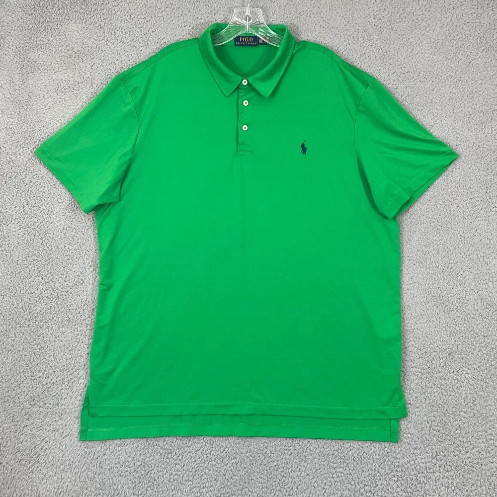 Polo Ralph Lauren Polo Shirt Men 2XL Green Performance Golf Preppy Short Sleeve